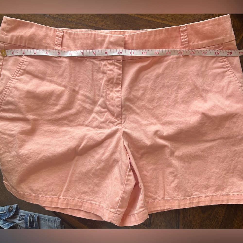 LOFT Peach Cotton-Blend Bermuda Shorts, Size 14 W/6"inseam
